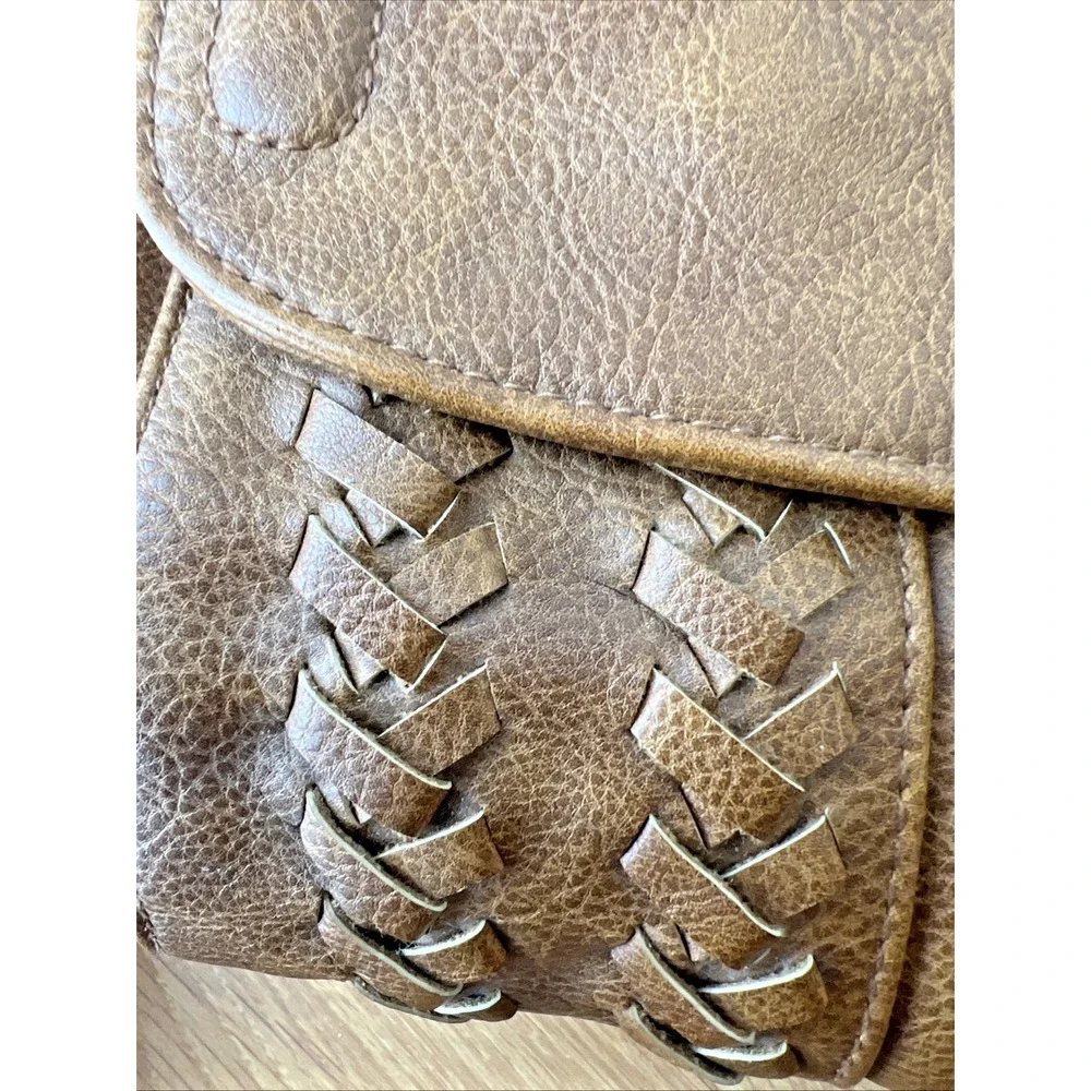 Steve Madden Handbag Vegan Leather Bag Brown Purse CrossBody + Handle Boho Hippy